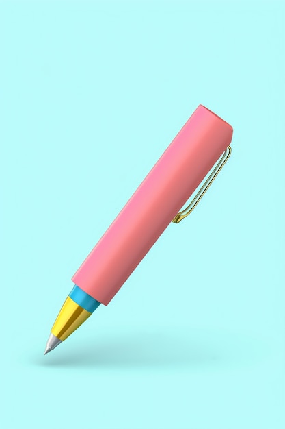 Gros plan sur le rendu 3D du stylo