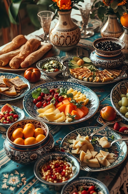 Photo gratuite un gros plan sur le repas appétissant du ramadan