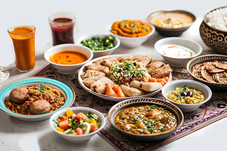 Photo gratuit un gros plan sur le repas appétissant du ramadan