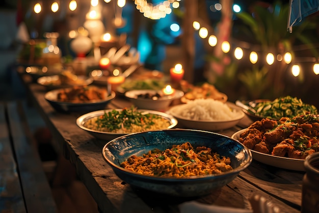 Photo gratuite un gros plan sur le repas appétissant du ramadan