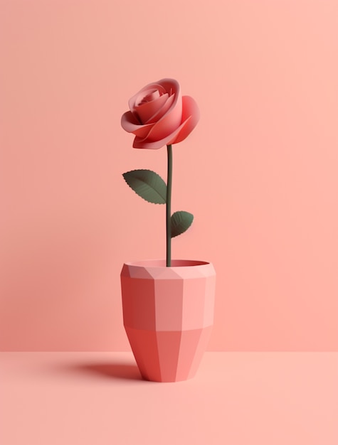 Photo gratuite gros plan sur une rose en pot