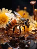 Photo gratuite gros plan sur la ruche d'abeilles avec du miel