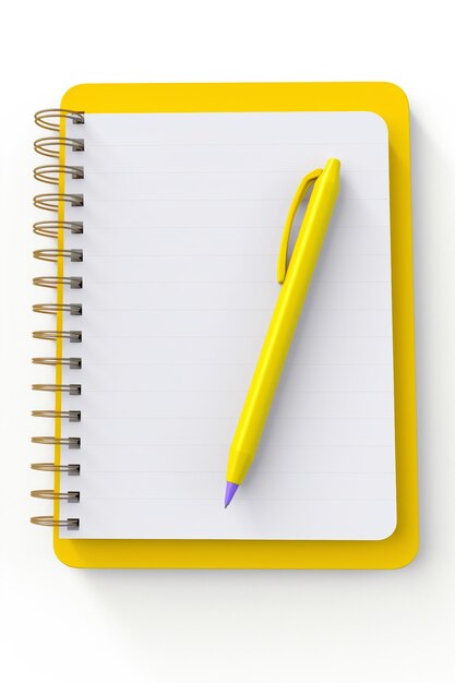 Gros plan sur un stylo jaune sur un ordinateur portable