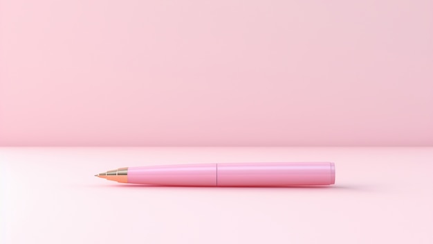 Gros plan sur un stylo rose