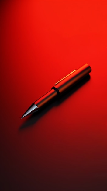 Photo gratuite gros plan sur un stylo rouge