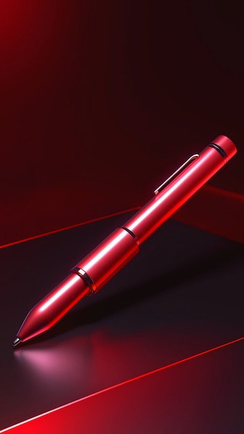 Gros plan sur un stylo rouge