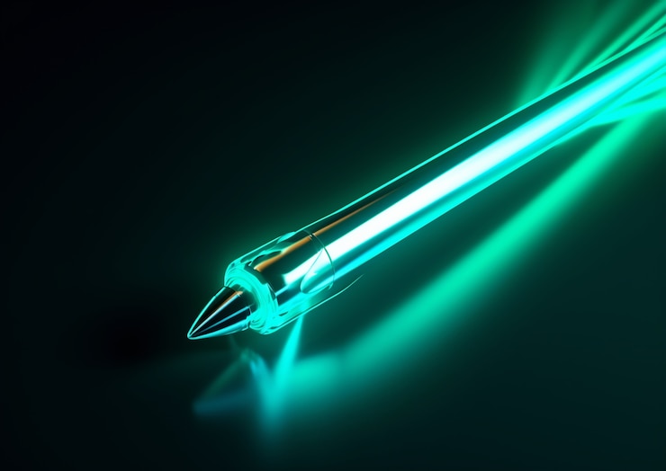 Photo gratuit gros plan sur un stylo vert néon