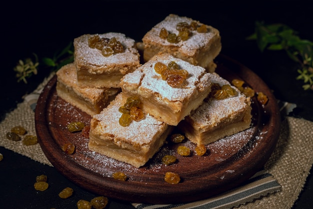 Gros plan, tarte, planche à découper