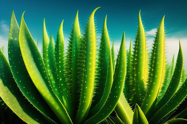 Photo gratuite un gros plan d'un tas de plantes d'aloe vera