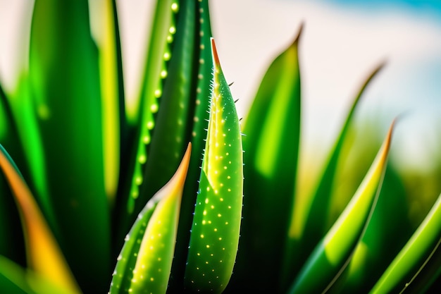 Photo gratuite un gros plan d'un tas de plantes d'aloe vera