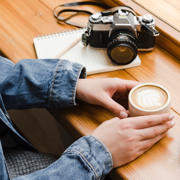 Gros plan, tasse, café