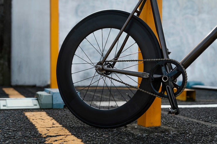 Photo gratuit gros plan vélo à l'extérieur