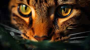 Photo gratuite gros plan sur les yeux du chaton