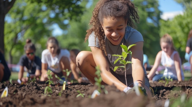 Photo gratuite un groupe d'adolescents et de jeunes de différentes origines effectuant des activités ensemble pour célébrer la journée mondiale des compétences des jeunes