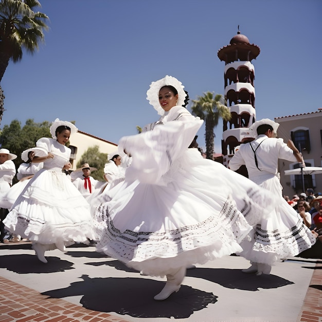 Groupe de danseurs en costumes ornés se produisant au carnaval annuel Andino con la Fuerza del Sol à Arica, au Chili