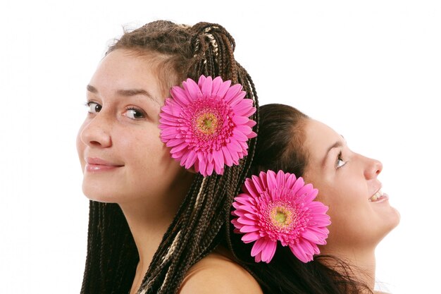 Groupe de deux jeunes filles