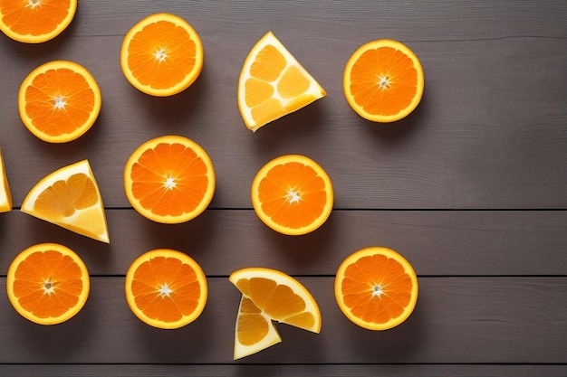 Photo gratuite un groupe d'oranges est disposé sur une table en bois