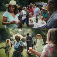 Photo gratuite groupe de personnes diverses déjeuner en plein air concept de pique-nique alimentaire