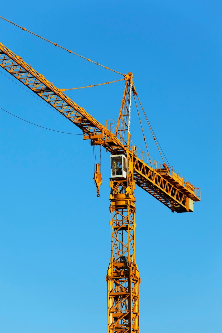 Photo gratuit grue et ciel bleu
