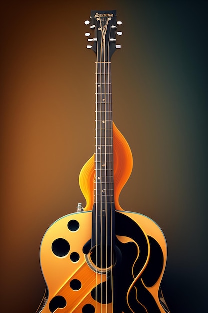 Photo gratuite une guitare avec le mot jazz dessus