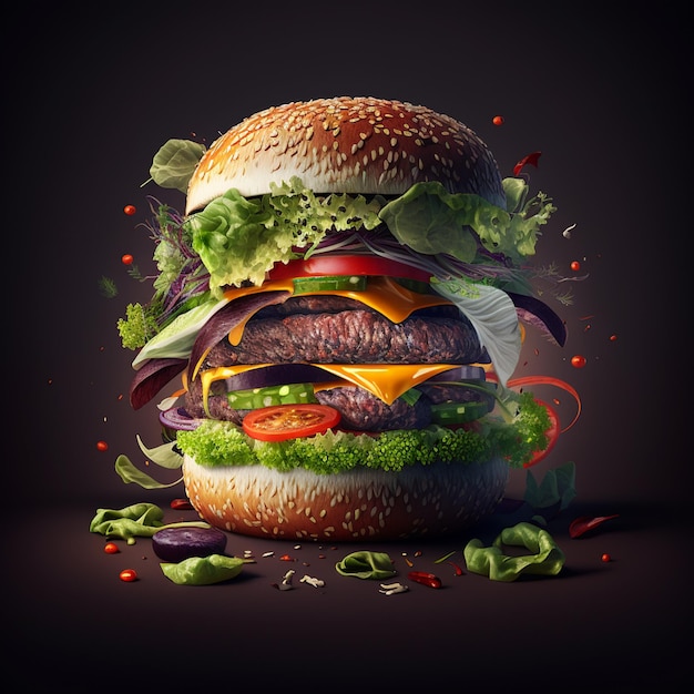 Photo gratuite hamburger hamburger cheeseburger