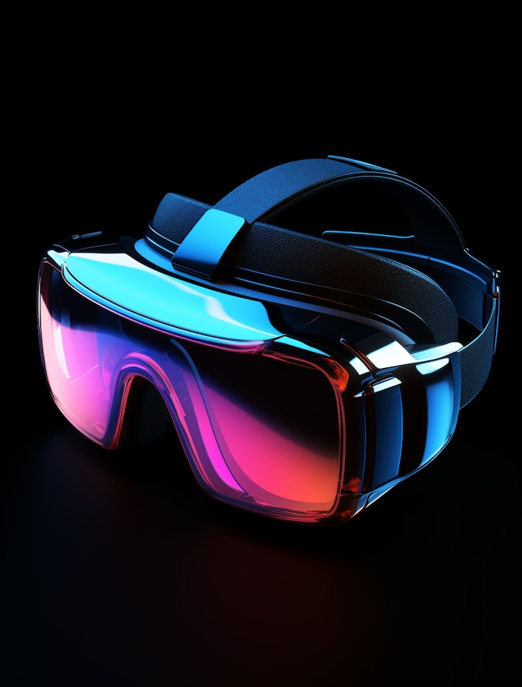 Photo gratuit headset de réalité virtuelle de jeu futuriste de haute technologie