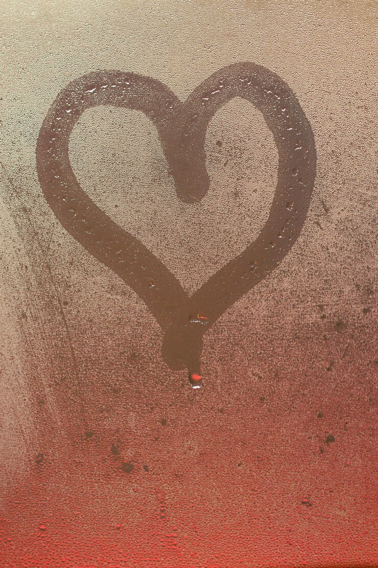 Photo gratuit "heart on steamy window"