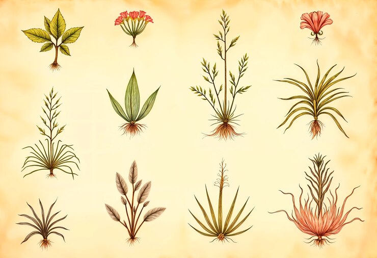 Photo gratuit herbes botaniques sur papier