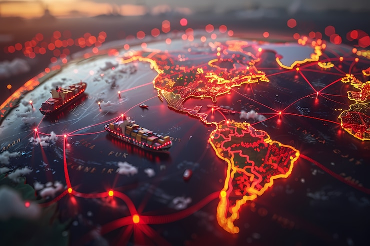 Photo gratuit hologrammes technologiques et futuristes pour les moyens de transport logistique