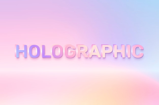 Holographique en mot dans un style de texte coloré