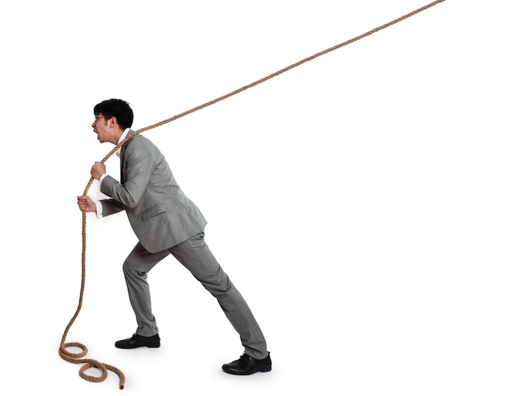 Photo gratuit homme d&#39;affaires avec une corde