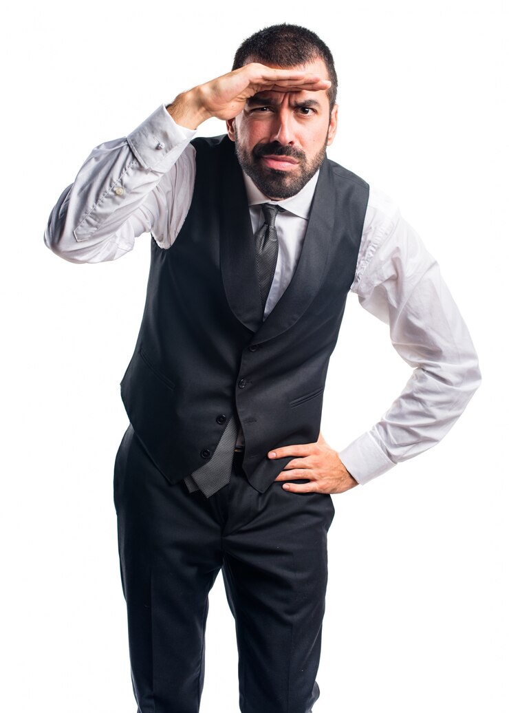 Photo gratuit un homme d'affaires qui montre quelque chose.