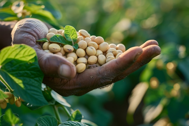 Photo gratuite un homme africain récolte des légumes.