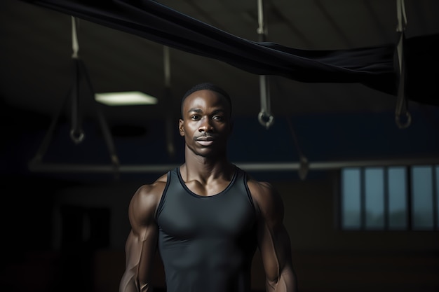 Un homme athlétique qui reste en forme en pratiquant la gymnastique