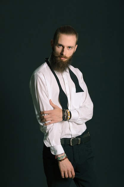 Homme Barbu De Style Hipster