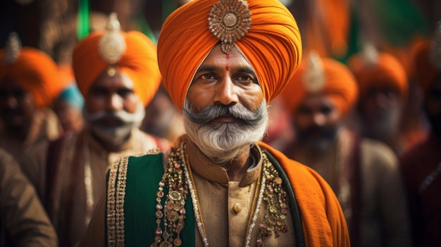 Photo gratuite un homme célèbre la fête de la république indienne