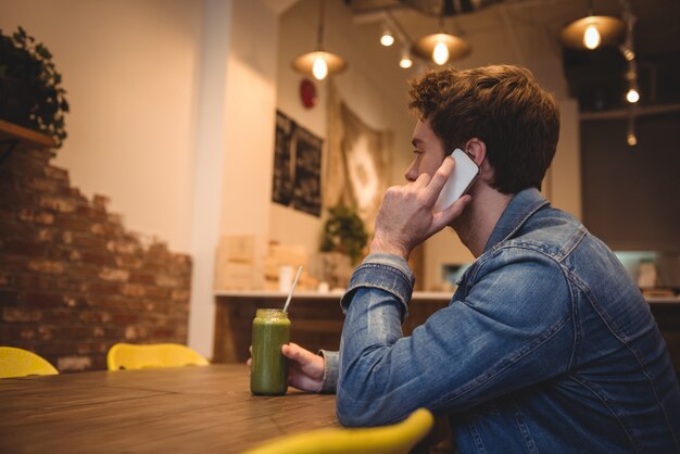 Homme, conversation téléphone portable, quoique, avoir, jus