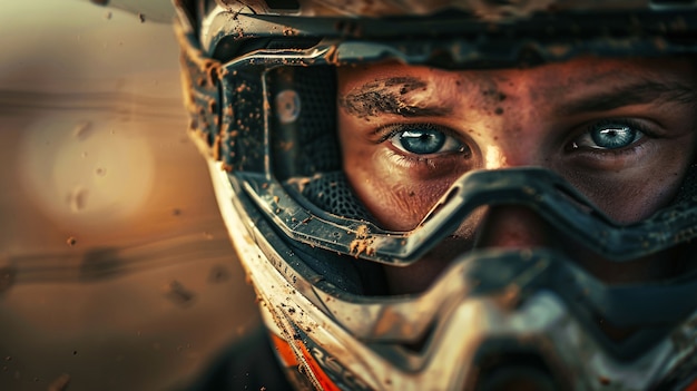 Photo gratuite un homme faisant de la moto de course dans un environnement fantastique