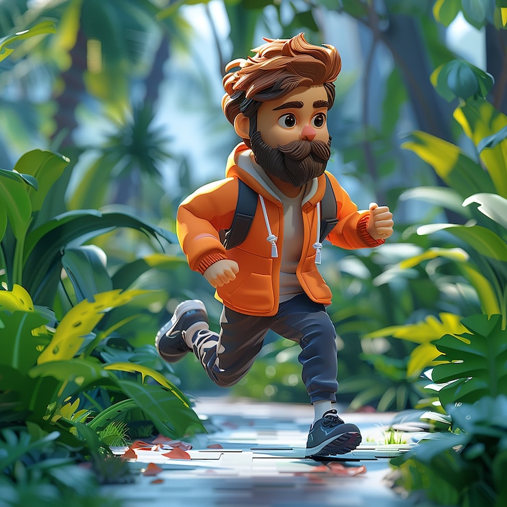 Photo gratuit un homme de fitness en dessin animé 3d