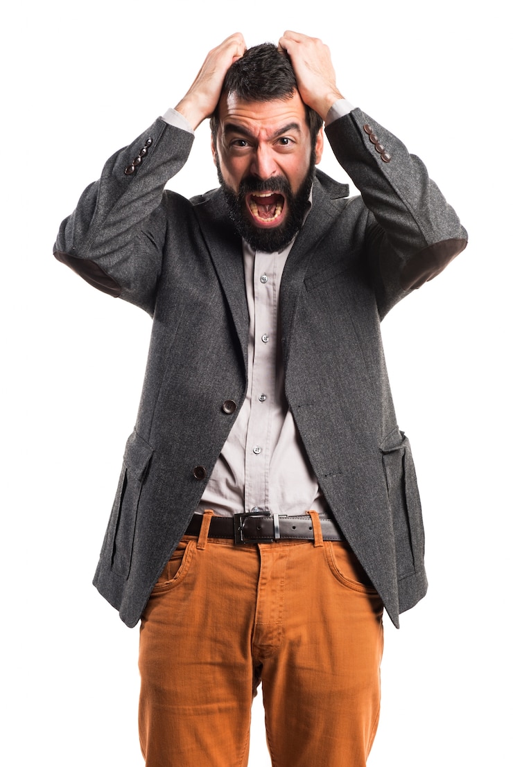 Photo gratuit homme frustré