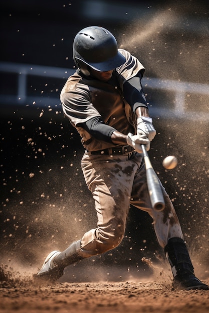 Photo gratuite homme plein coup jouant au baseball