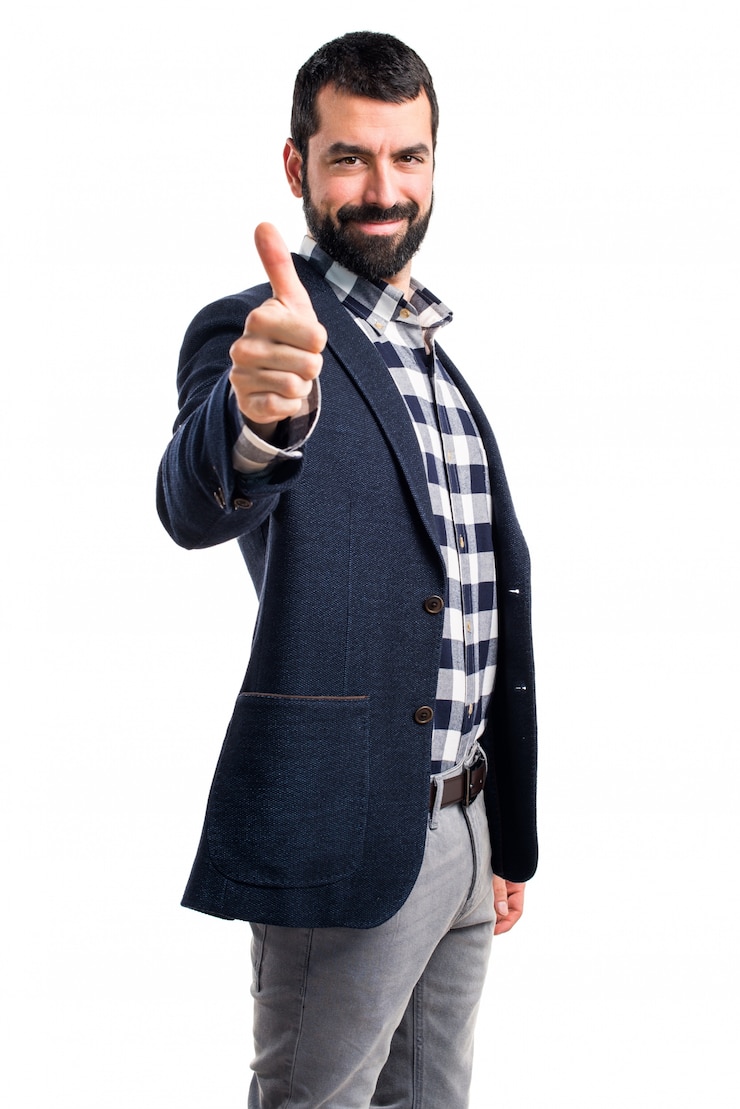 Photo gratuit homme avec le pouce vers le haut