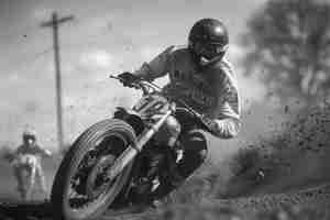 Photo gratuite un homme qui fait de la moto de course.