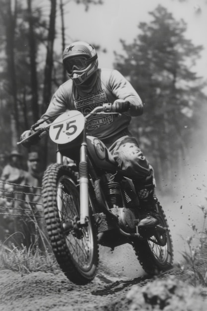 Photo gratuite un homme qui fait de la moto de course.