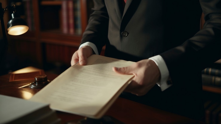 Photo gratuit un homme qui travaille comme avocat.