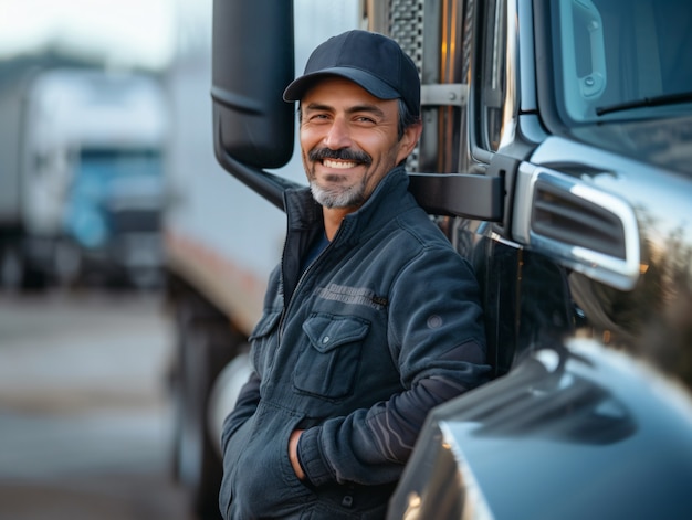 Un homme qui travaille comme chauffeur de camion.