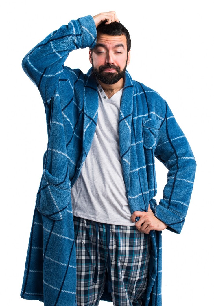Photo gratuit l&#39;homme en robe pensée