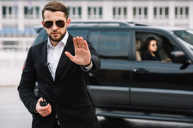 Photo gratuit homme sécurité, arrêt, photographes