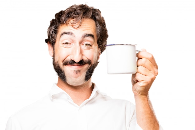 Photo gratuite l'homme avec une tasse de café