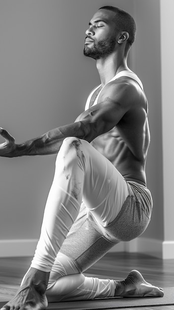 Photo gratuite un homme en train de pratiquer le yoga.